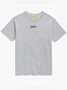 Off-White Kids' Light Gray 'OFF' Logo Tee